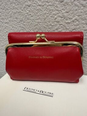 Dooney & Bourke Red Leather Kiss-Lock Wallet